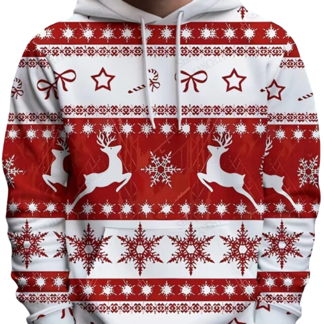 Kawaii Christmas Elk Themed 3D Print Hoodie