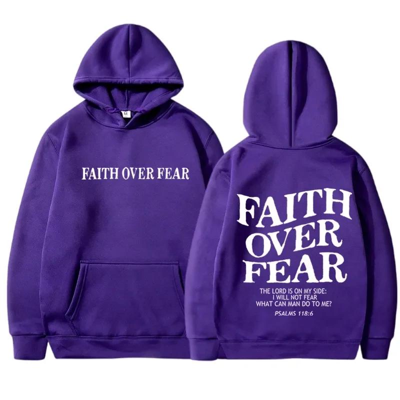 Kawaii Faith Over Fear Print Hoodie