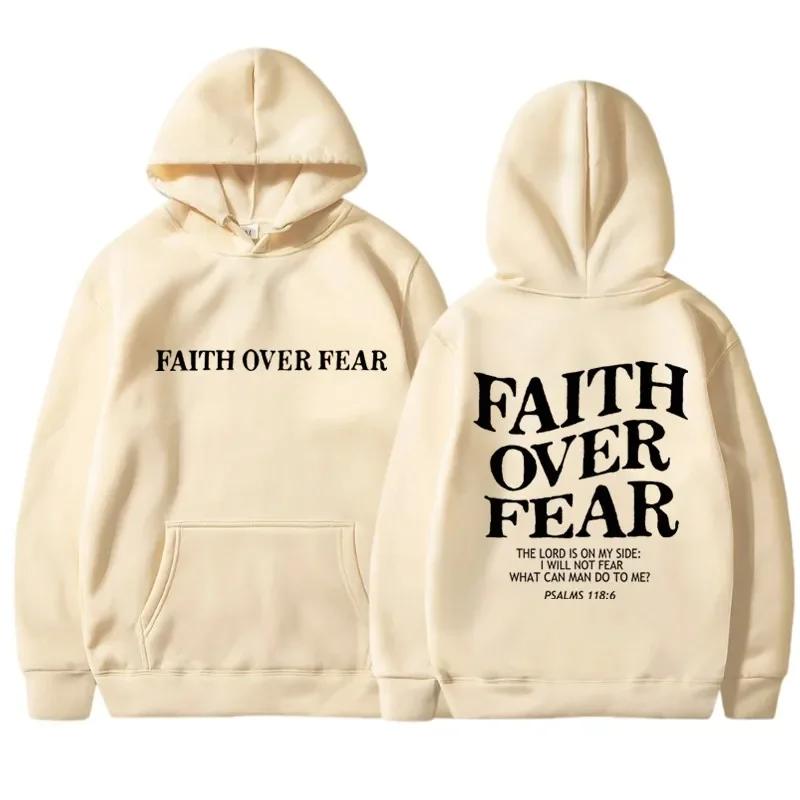 Kawaii Faith Over Fear Print Hoodie