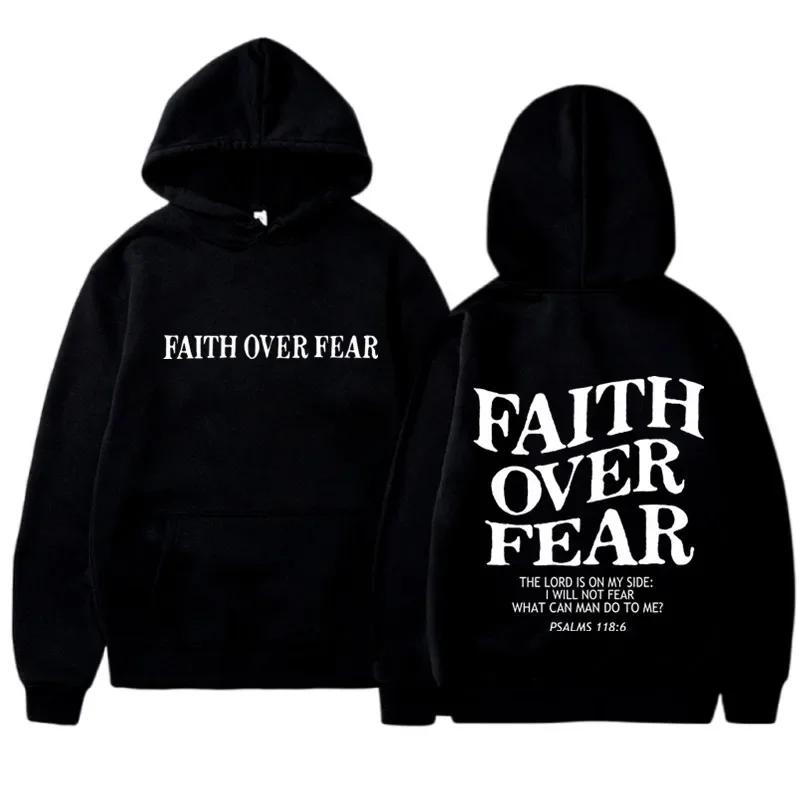 Kawaii Faith Over Fear Print Hoodie