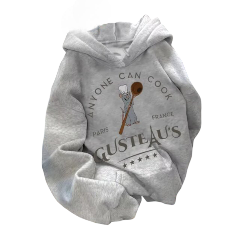 Kawaii Ratatouille Cartoon Print Hoodie