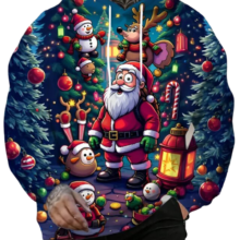 Kawaii Santa Claus With Gifts 3D Print Hoodie Kawaii Santa Claus With Gifts 3D Print Hoodie