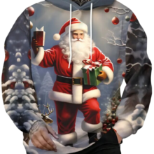 Kawaii Santa Claus With Gifts 3D Printed Hoodie Kawaii Santa Claus With Gifts 3D Printed Hoodie