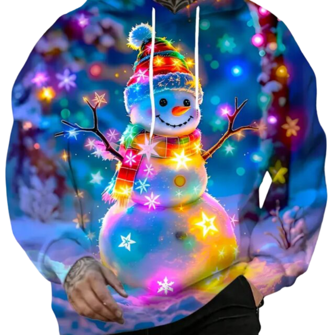 Kawaii Christmas Snowman 3D Printed Hoodie