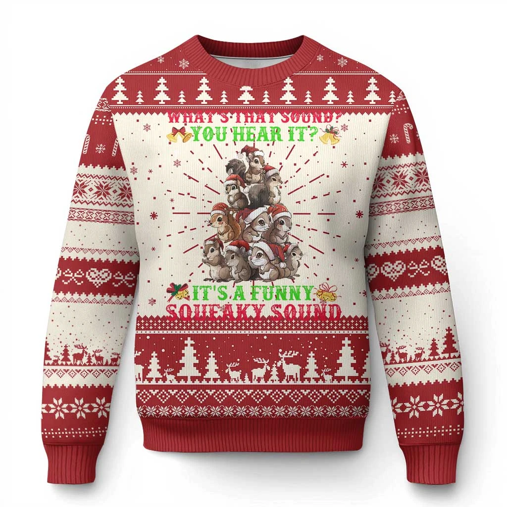 Kawaii Christmas Squirrel Printed Sweater