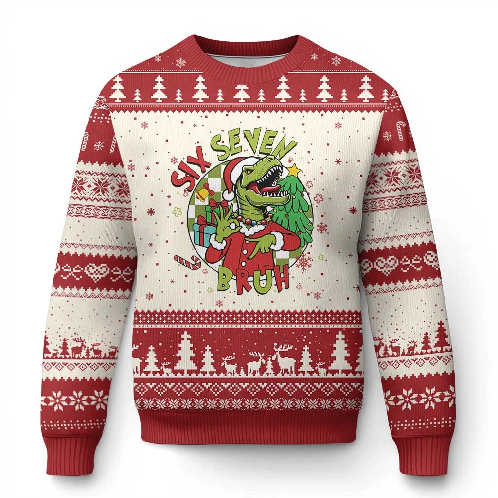 Kawaii Christmas Dinosaur Print Sweater Kawaii Christmas Dinosaur Print Sweater