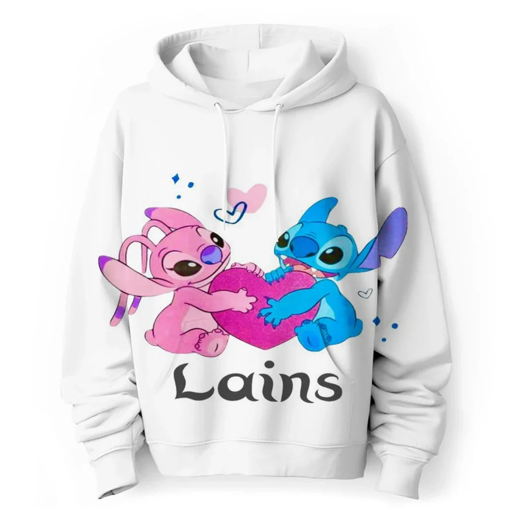 Kawaii Stitch And Angel 3D Print Long Sleeve Sweatshirt