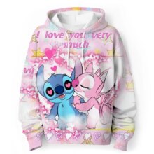 Kawaii Stitch And Angel 3D Print Sweatshirt Kawaii Stitch And Angel 3D Print Sweatshirt