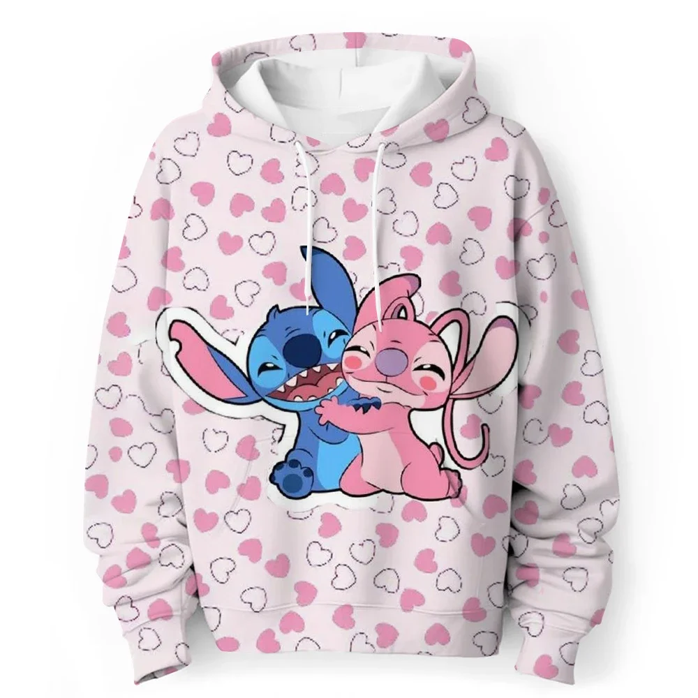 Kawaii Stitch And Angel 3D Printed Sweatshirt