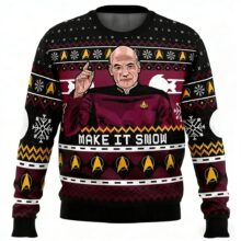 – Kawaii Jean-Luc Picard Printed Sweater - Kawaii Jean-Luc Picard Printed Sweater