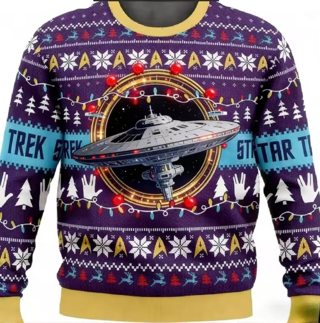 Kawaii Star Trek Spaceship Printed Sweater