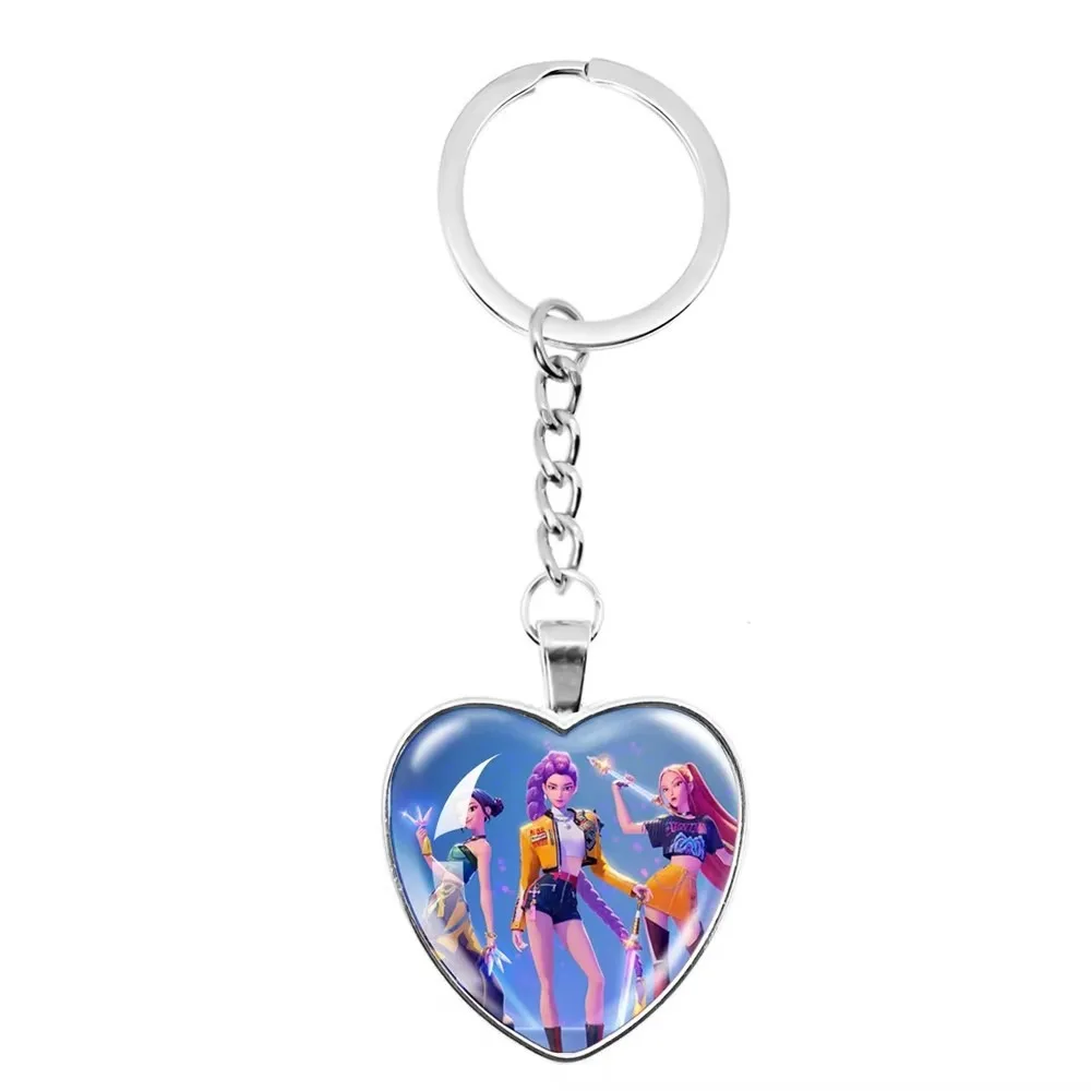 Kawaii KPop Demon Hunters Heart Keychain