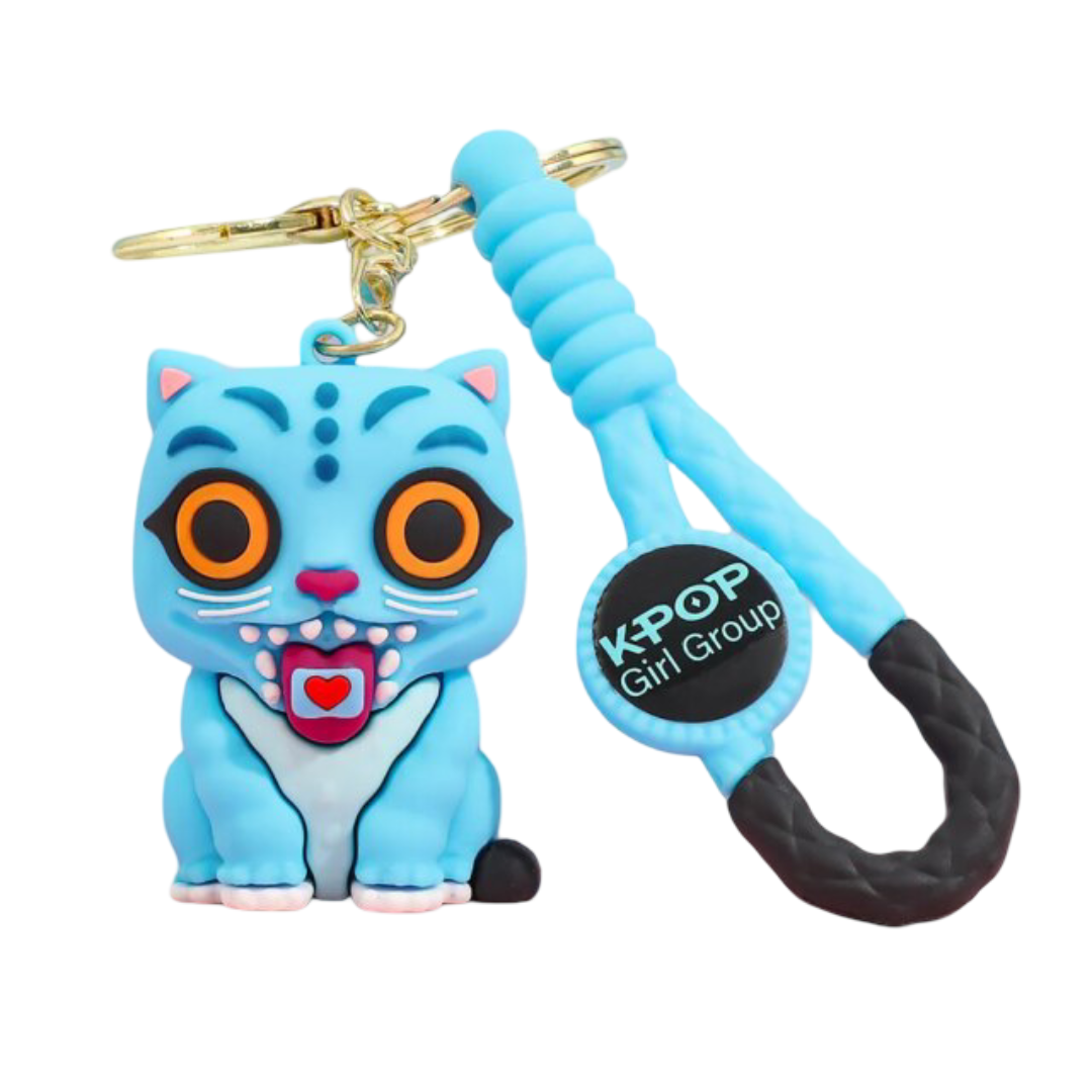 Kawaii KPop Demon Hunters Anime Derpy Tiger Keychain