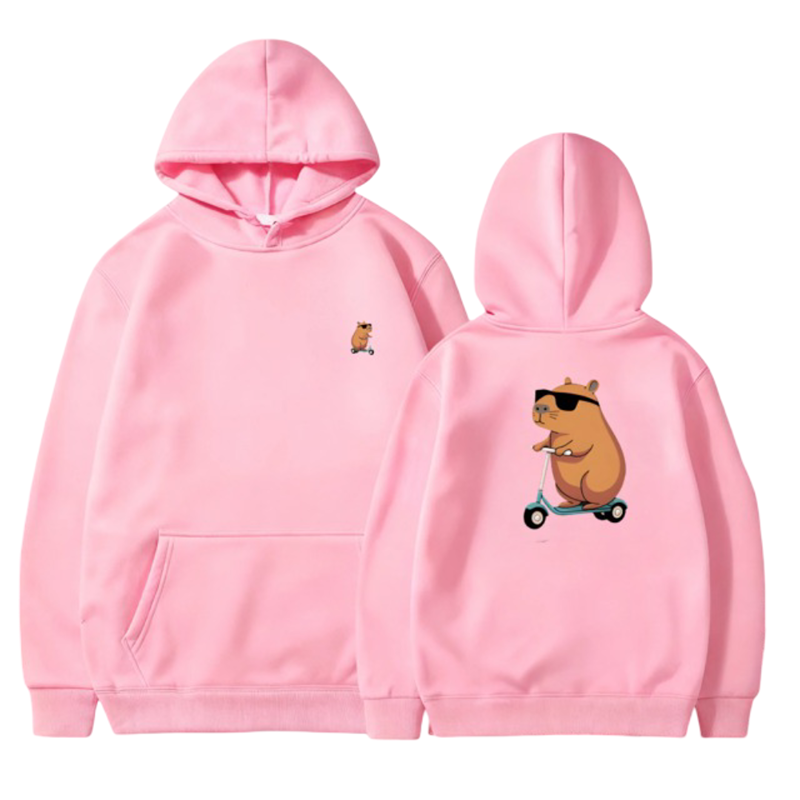 Kawaii Capybara Printed Hoodie