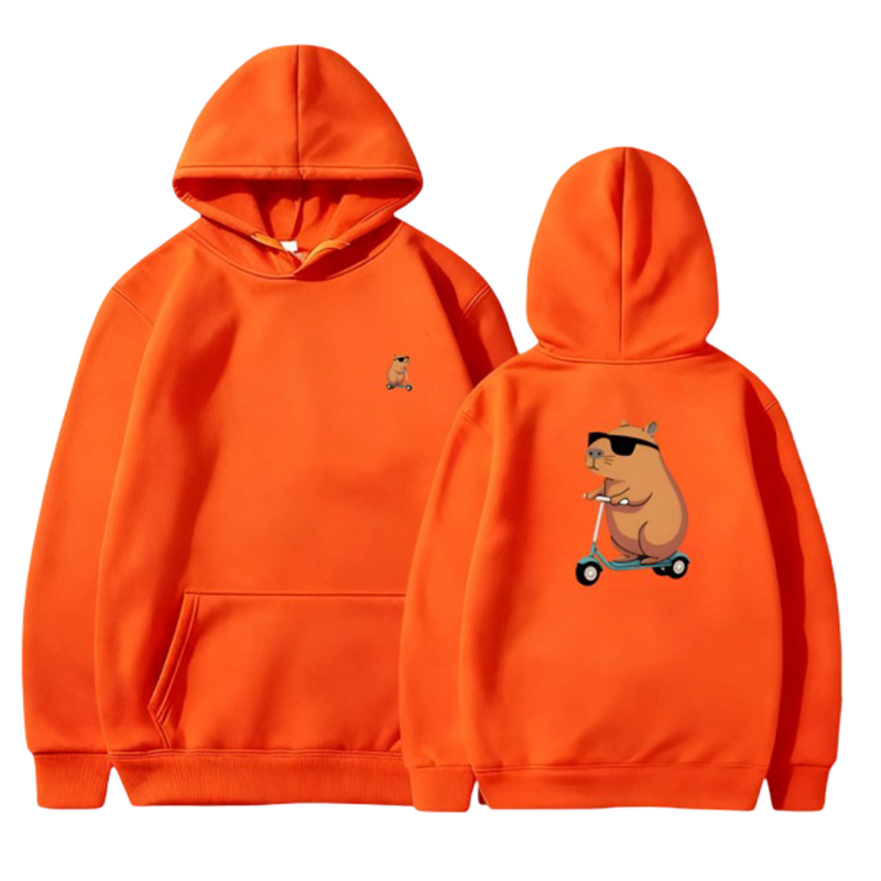 Kawaii Capybara Printed Hoodie