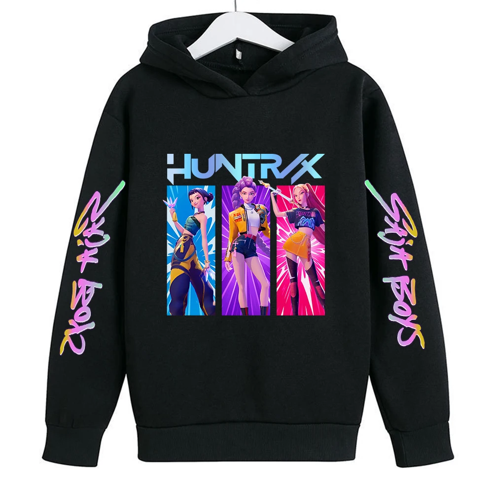 Kawaii KPop Demon Hunters Character Polyester Printed Hoodie 