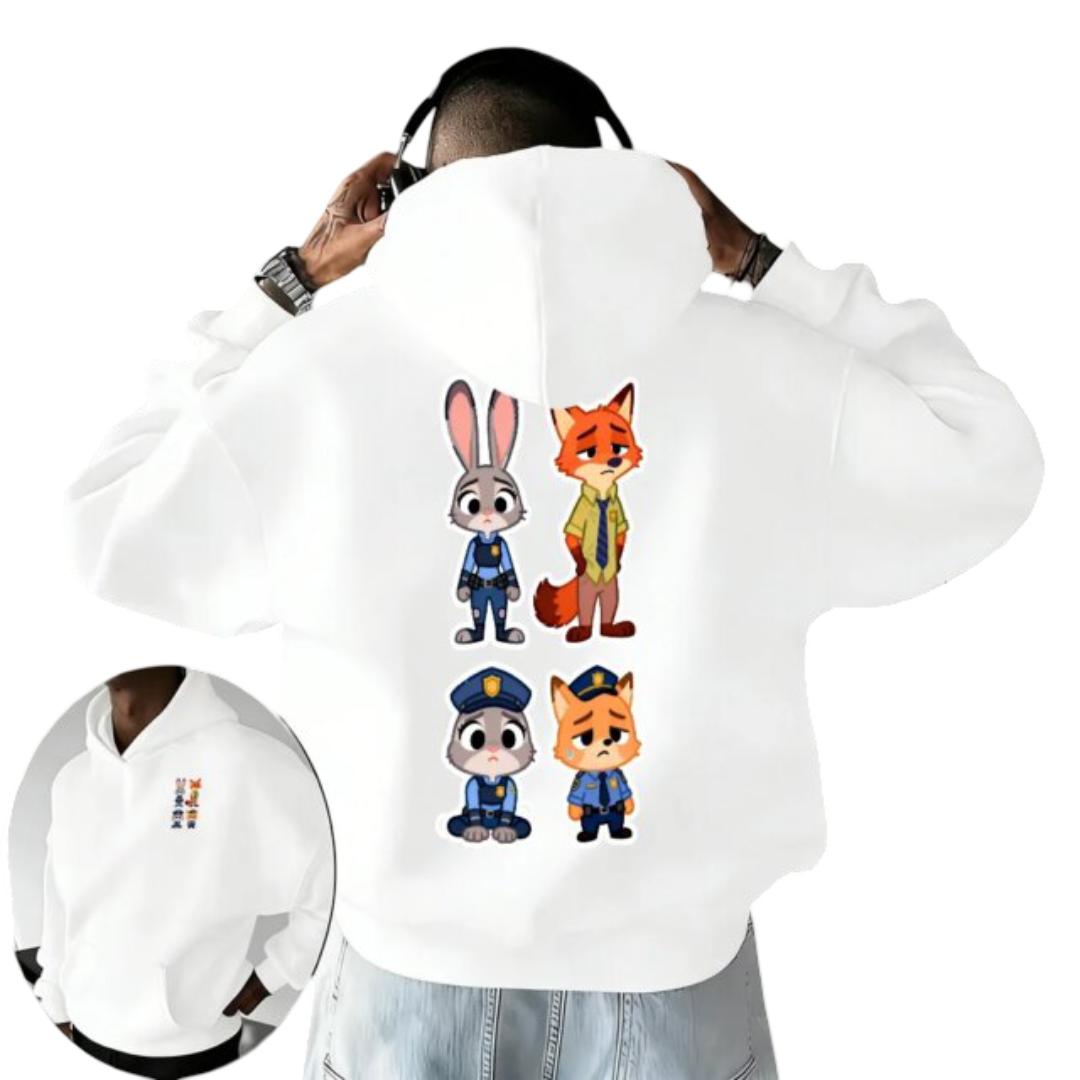 Kawaii Zootopia Character Polyester Hoodie