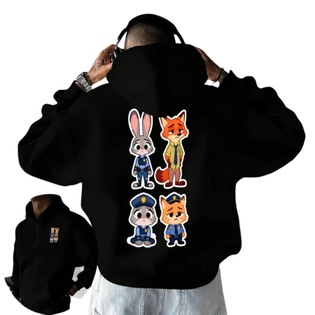 Kawaii Zootopia Character Polyester Hoodie