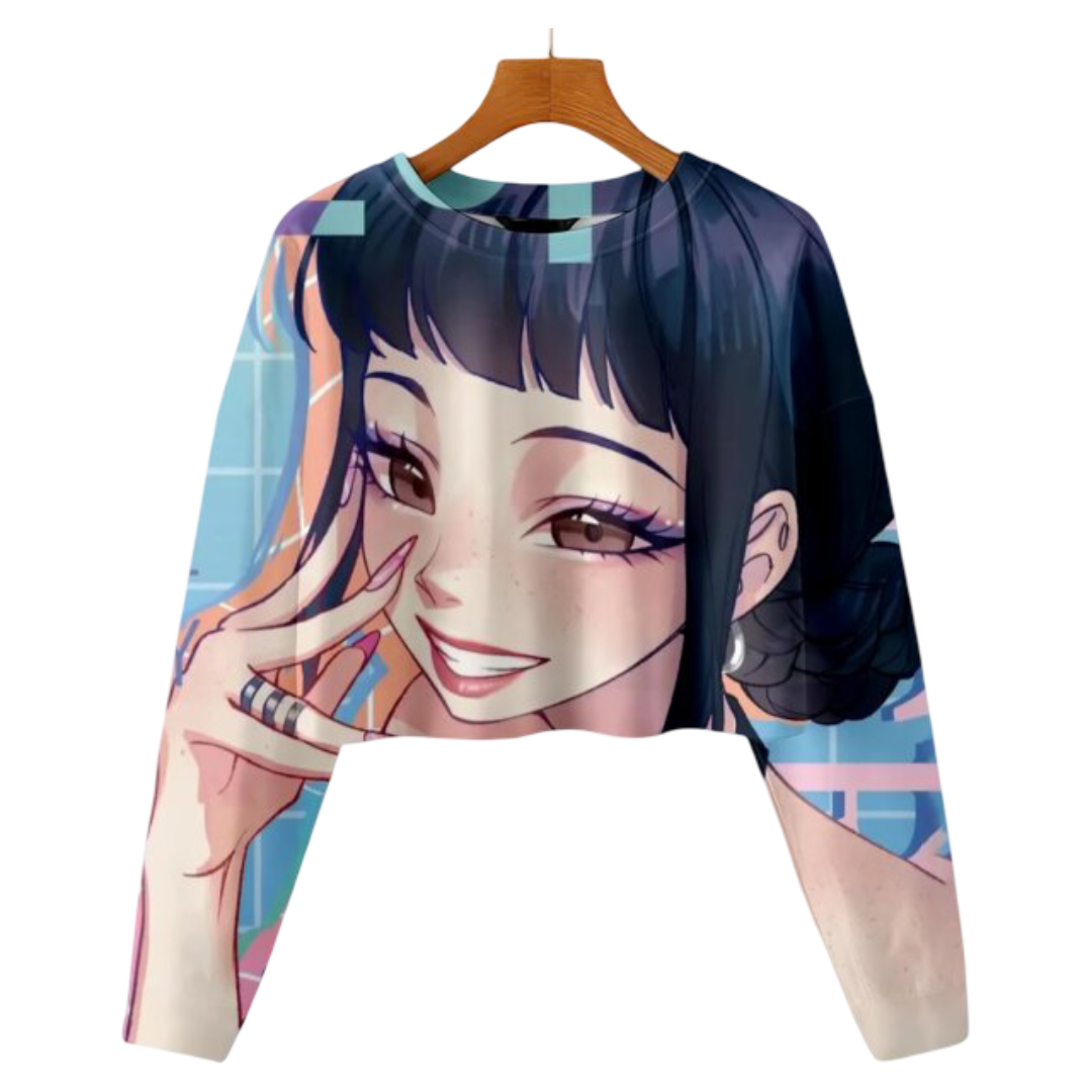 Kawaii KPop Demon Hunters Zoey Cropped Sweatshirt