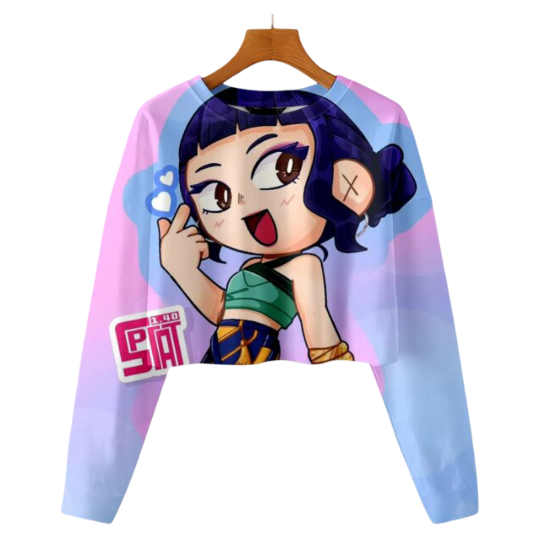 Kawaii KPop Demon Hunters Zoey Cropped Sweatshirt