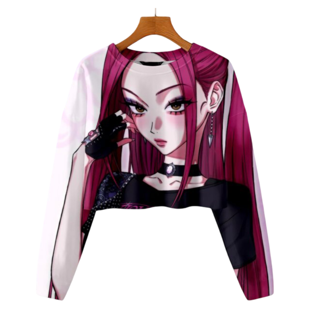 Kawaii KPop Demon Hunters Mira Cropped Sweatshirt