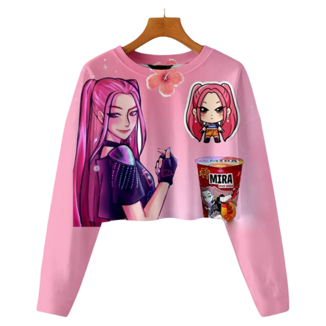 Kawaii KPop Demon Hunters Mira Cropped Sweatshirt