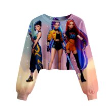 Anime Kawaii KPop Demon Hunters Character Print Cropped Sweatshirt Anime Kawaii KPop Demon Hunters Character Print Cropped Sweatshirt