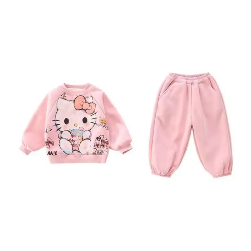  Kawaii Sanrio Hello Kitty Printed Fleece Sweatshirt