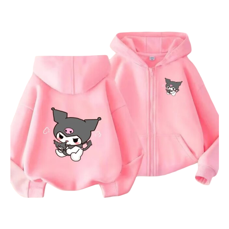 Kawaii Sanrio Kuromi Cartoon Printed Hoodie