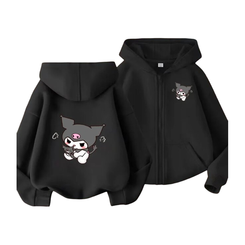 Kawaii Sanrio Kuromi Cartoon Printed Hoodie