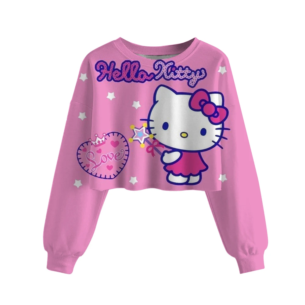 Kawaii Sanrio Hello Kitty Cartoon Print Sweatshirts