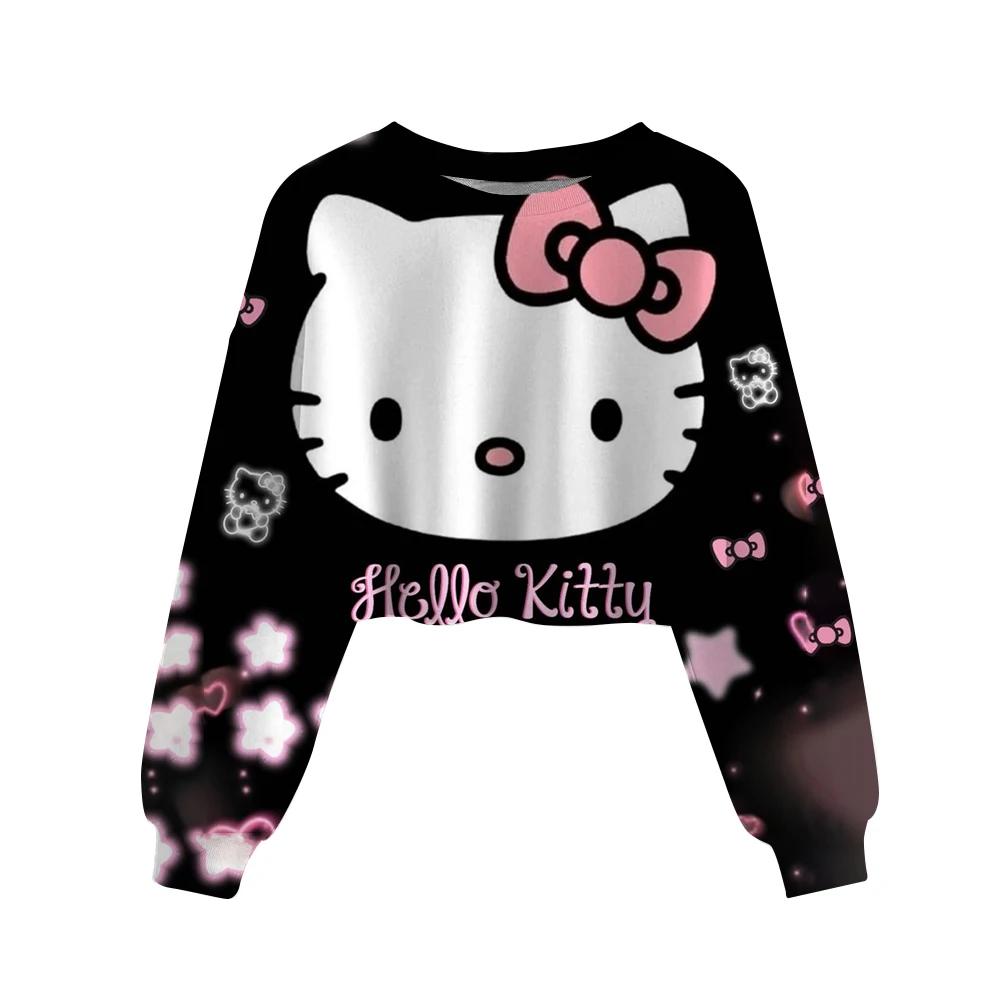 Kawaii Sanrio Hello Kitty Cartoon Print Sweatshirts