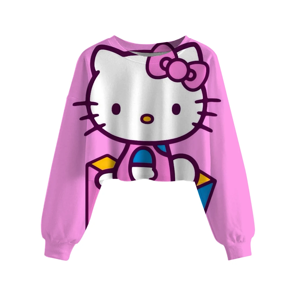 Kawaii Sanrio Hello Kitty Cartoon Print Sweatshirts