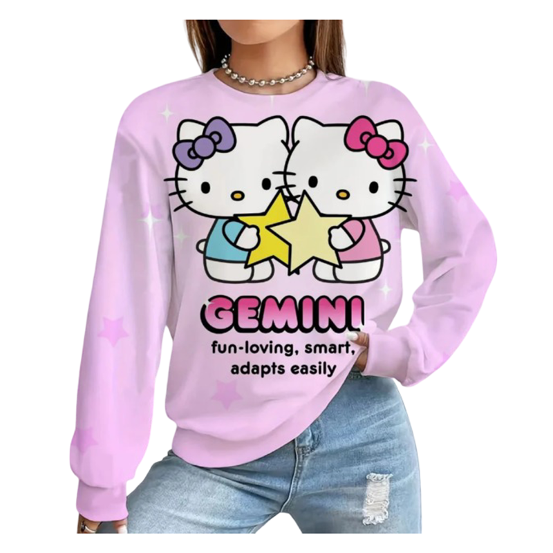 Kawaii Sanrio Hello Kitty Print T-Shirt Hoodie