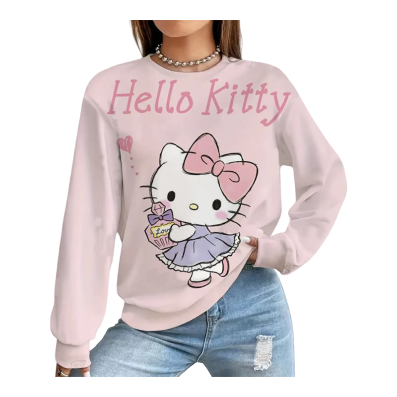 Kawaii Sanrio Hello Kitty Print T-Shirt Hoodie