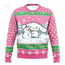 Kawaii Sanrio Cinnamoroll Snowflake Print Sweater Kawaii Sanrio Cinnamoroll Snowflake Print Sweater