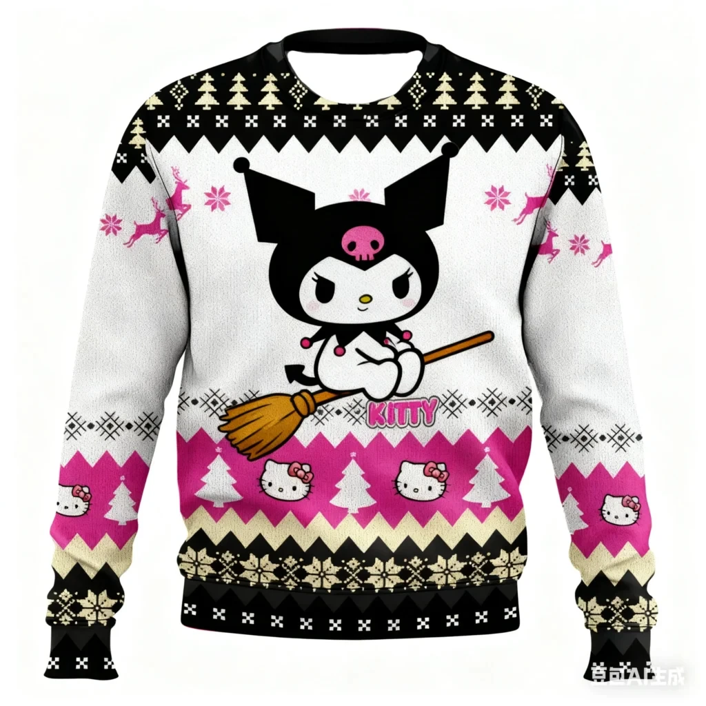 Kawaii Sanrio Kuromi Polyester Sweater