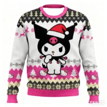 Kawaii Sanrio Kuromi Christmas Polyester Printed Sweater Kawaii Sanrio Kuromi Christmas Polyester Printed Sweater