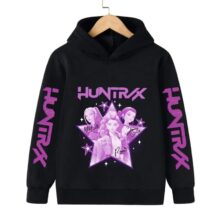 Kawaii Anime KPop Demon Hunters Polyester Print Hoodie Kawaii Anime KPop Demon Hunters Polyester Print Hoodie