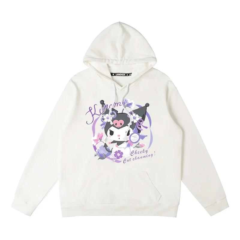 Kawaii Sanrio Kuromi Print Polyester Hoodie