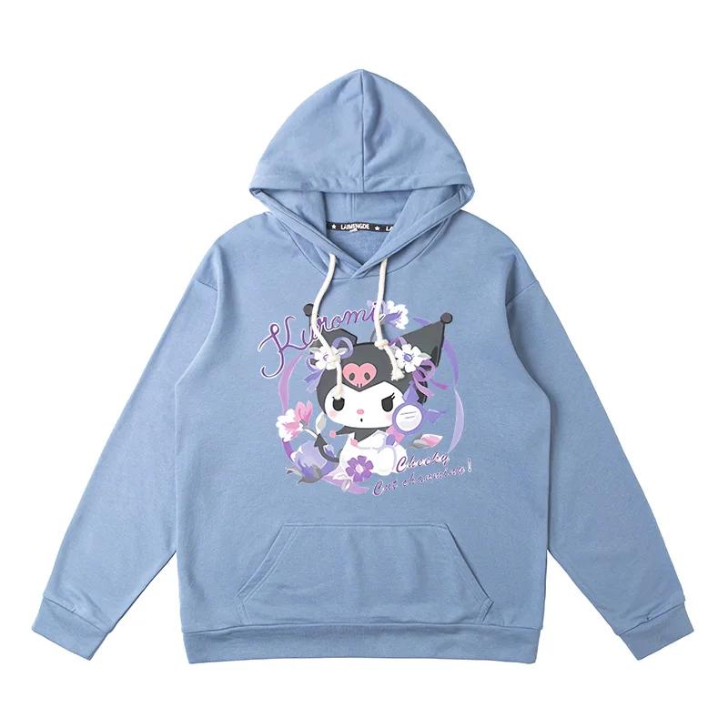 Kawaii Sanrio Kuromi Print Polyester Hoodie