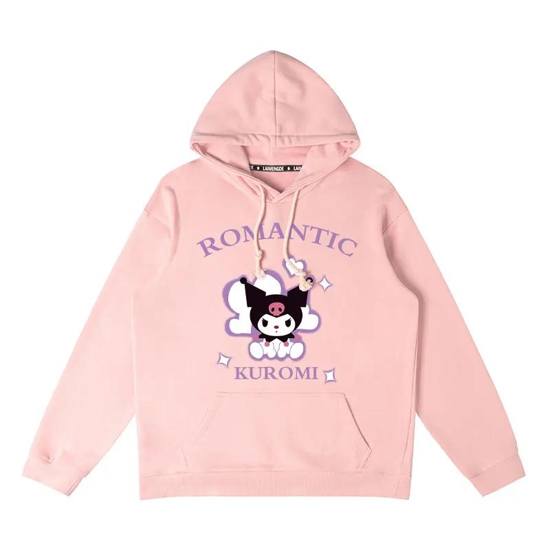 Kawaii Sanrio Kuromi Printed Polyester Hoodie