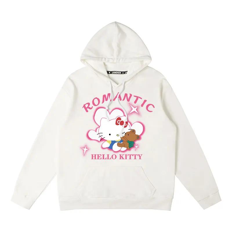 Kawaii Sanrio Hello Kitty Printed Polyester Hoodie