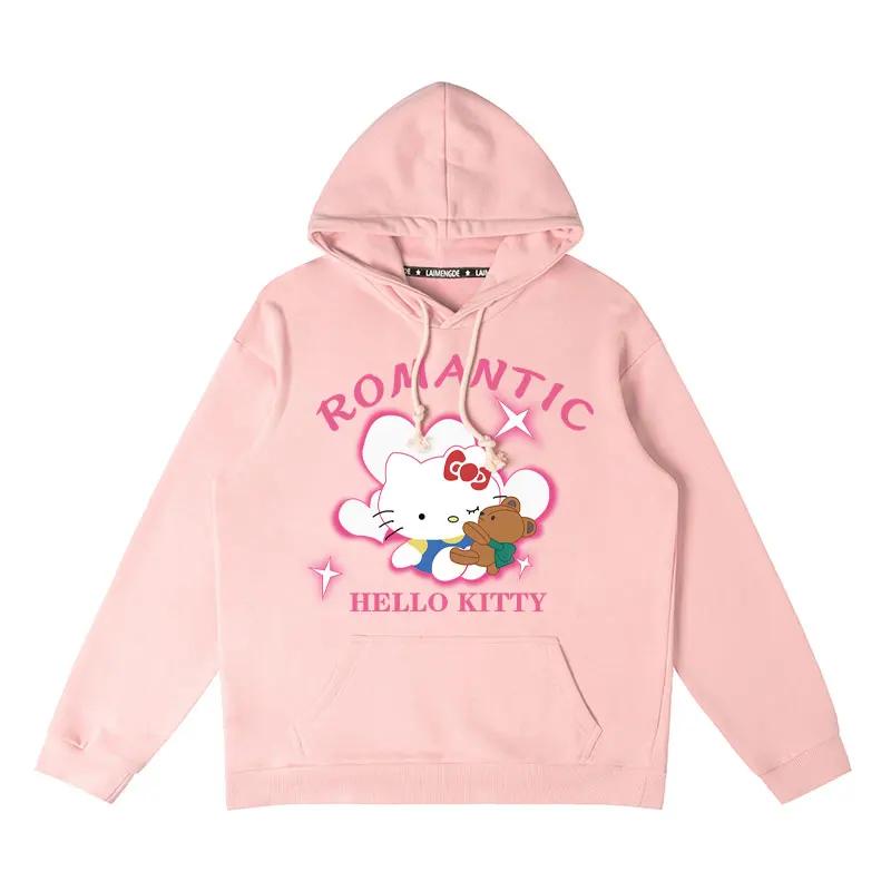Kawaii Sanrio Hello Kitty Printed Polyester Hoodie