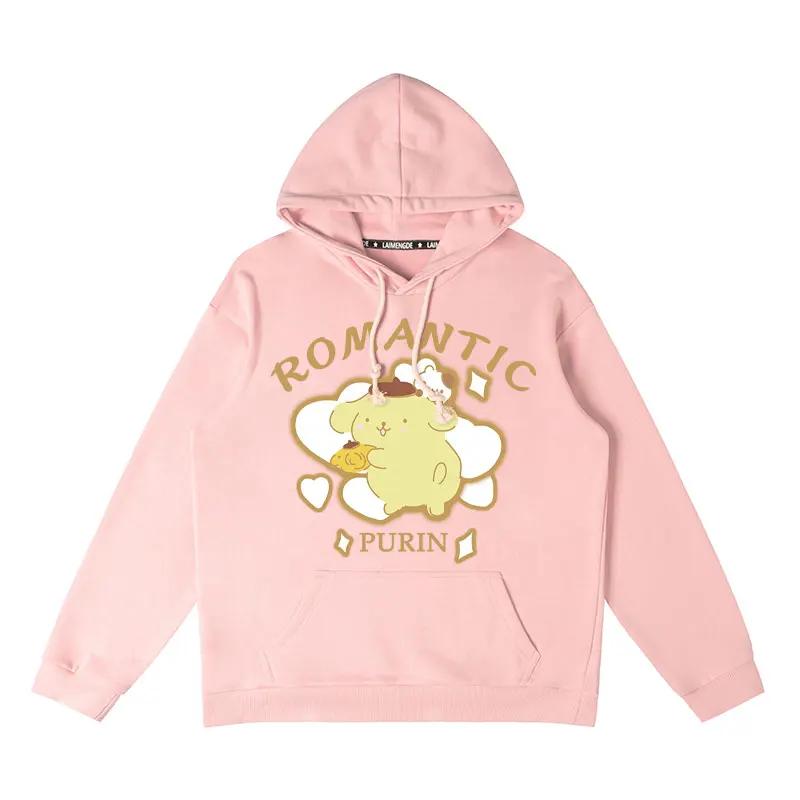 Kawaii Sanrio Pompompurin Print Hoodie