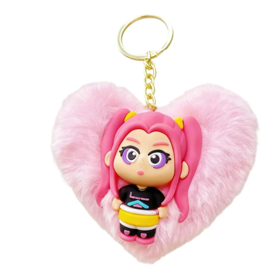 Kawaii Anime KPop Demon Hunters Mira Plush Keychain