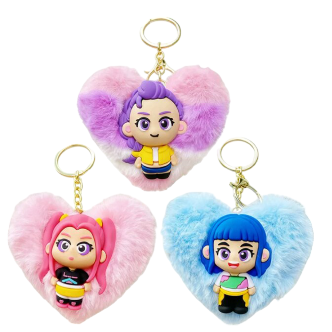 3Pcs/Set Kawaii Anime KPop Demon Hunters Keychain
