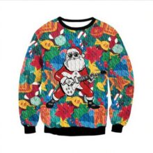 Kawaii Christmas Santa Claus With Guitar Printed Sweatshirts Kawaii Christmas Santa Claus With Guitar Printed Sweatshirts