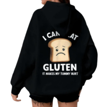 Kawaii I Can’t Eat Gluten Printed Hoodie Kawaii I Can't Eat Gluten Printed Hoodie