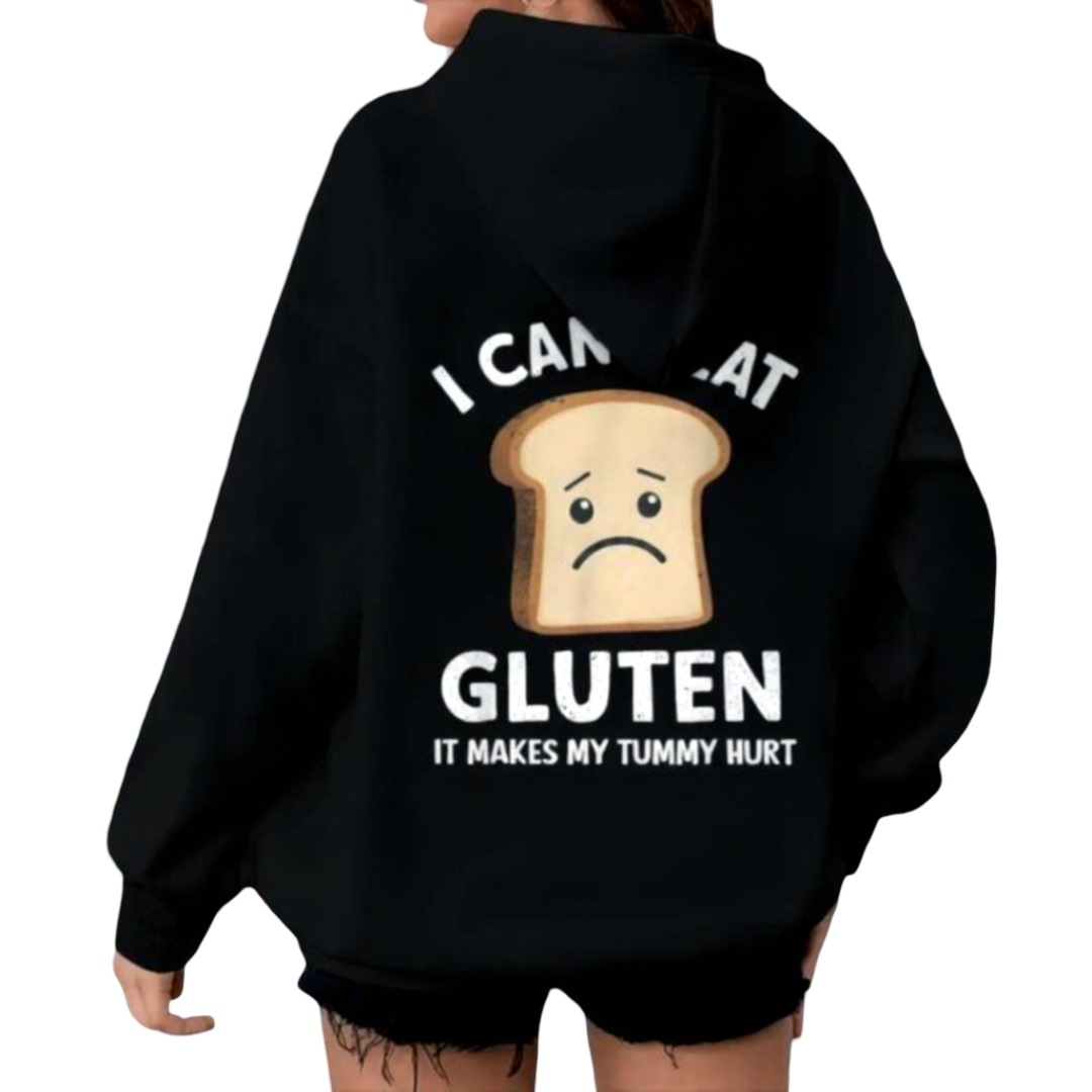 Kawaii I Can't Eat Gluten Printed Hoodie Kawaii I Can't Eat Gluten Printed Hoodie